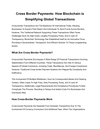 Cross border payments_ How blockchain is simplifying global transactions
