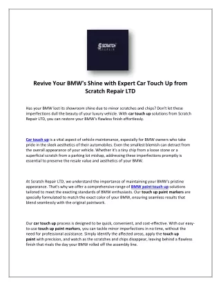 revive your bmw s shine with expert car touch