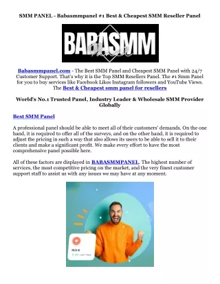 smm panel babasmmpanel 1 best cheapest