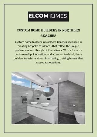 Custom Home Builders In Northern Beaches