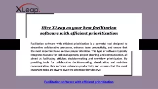 Hire XLeap as your best facilitation software with efficient prioritization