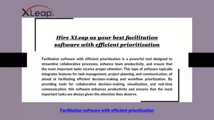 hire xleap as your best facilitation software