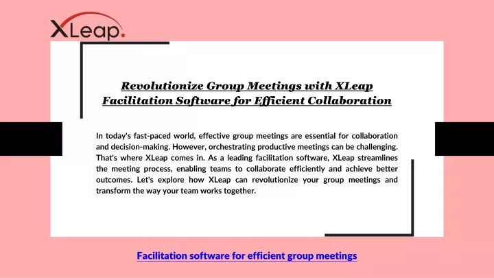 revolutionize group meetings with xleap