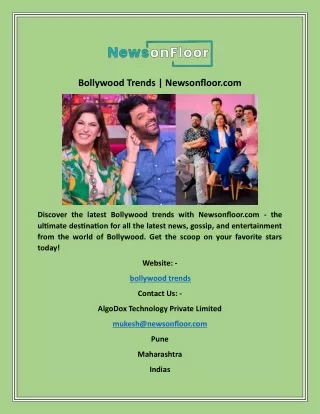 Bollywood Trends  Newsonfloor