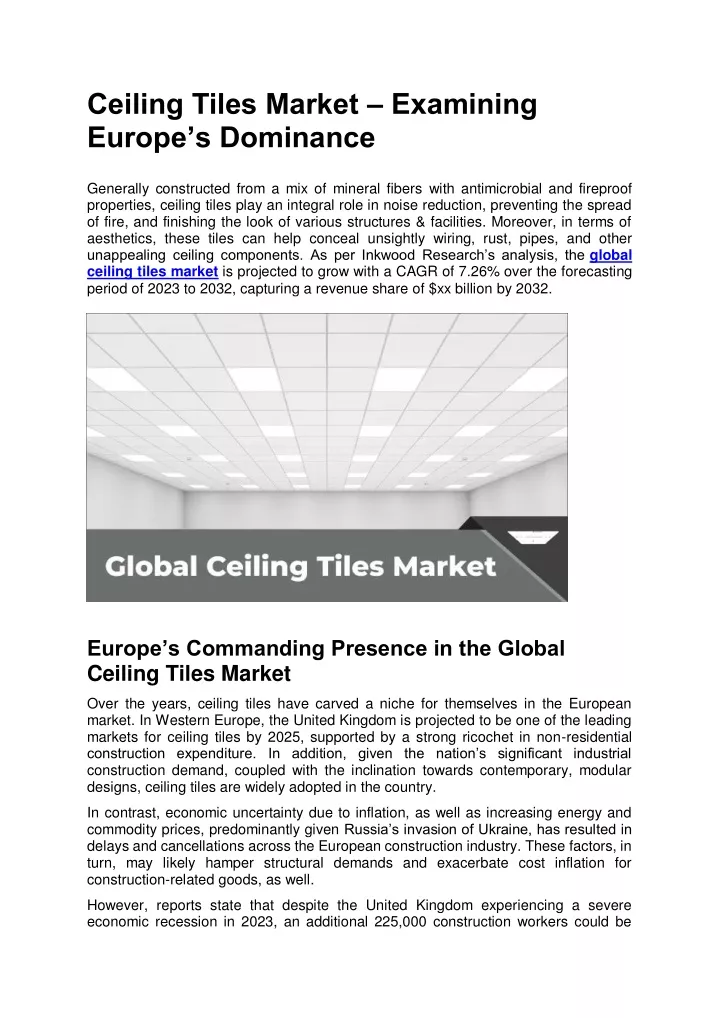ceiling tiles market examining europe s dominance
