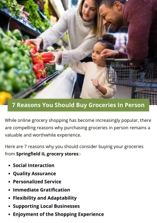 7 Reasons You Should Buy Groceries In Person