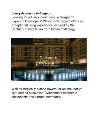 Luxury Penthouse in Gurgaon | Experion