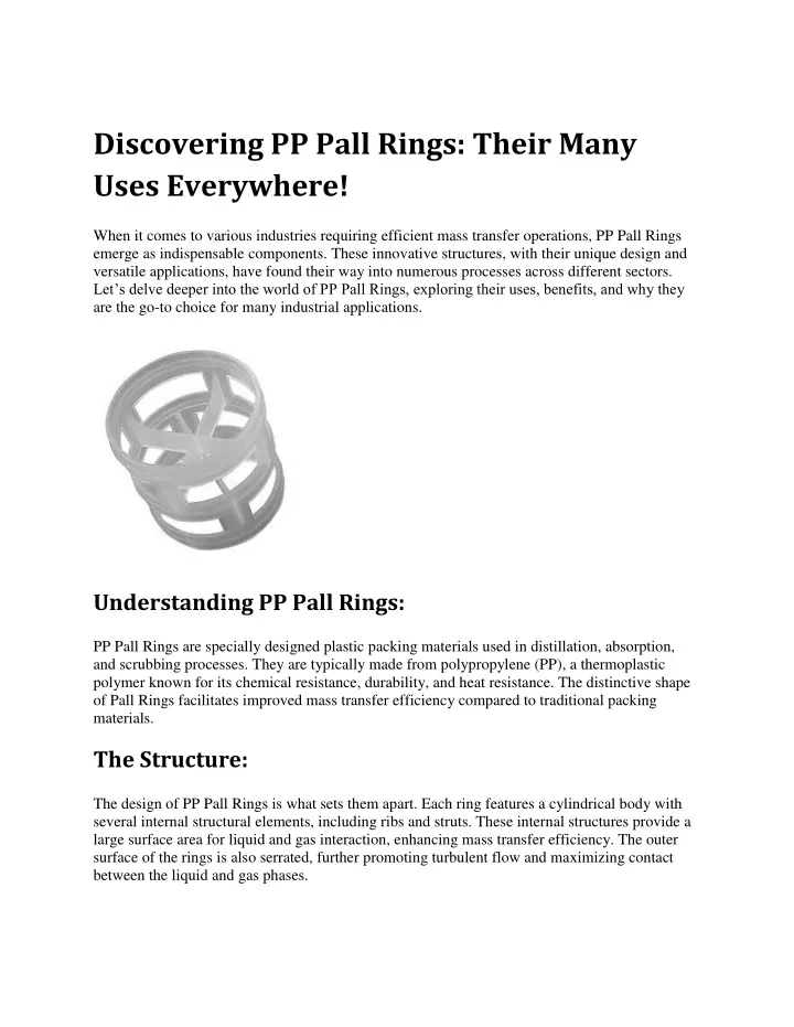 discovering pp pall rings their many uses