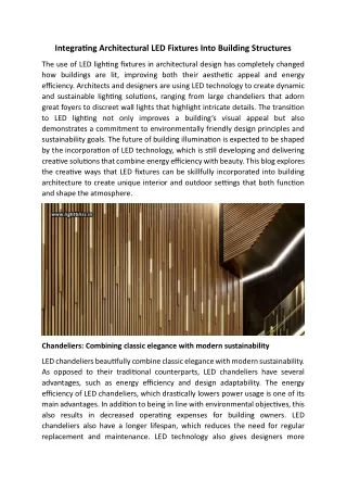 integrating architectural led fixtures into