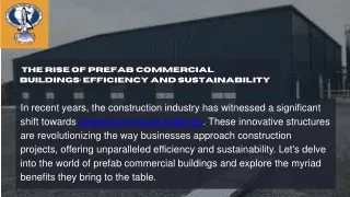 Streamlining Construction The Rise of Prefab Commercial Buildings