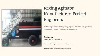 Mixing Agitator Manufacturer, Best Mixing Agitator Manufacturer