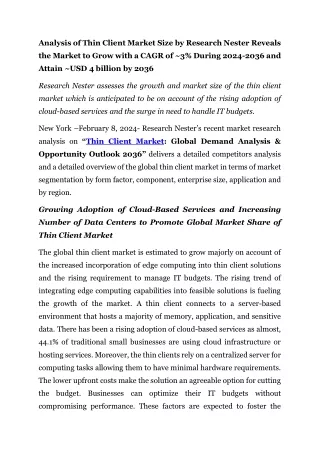analysis of thin client market size by research