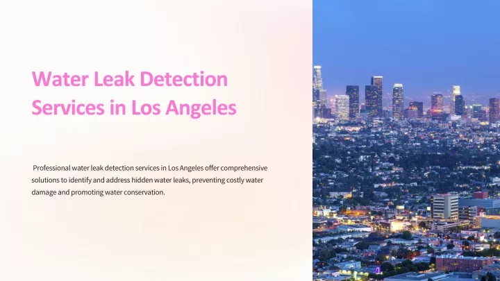 water leak detection services in los angeles