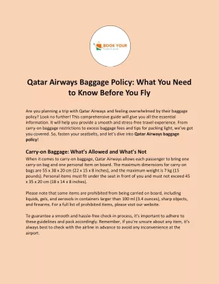 Qatar Airways Baggage Policy: What You Need to Know Before You Fly