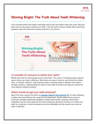 Shining Bright: The Truth About Teeth Whitening