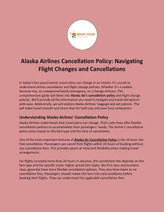 Alaska Airlines Cancellation Policy: Navigating Flight Changes and Cancellations