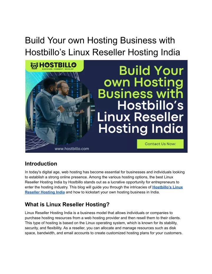 build your own hosting business with hostbillo