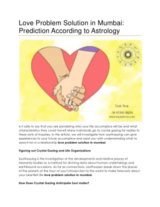 love problem solution in mumbai prediction