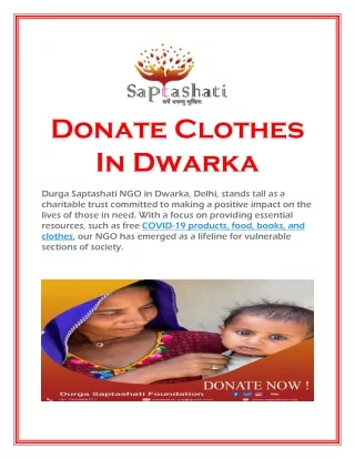 Donate Clothes In Dwarka