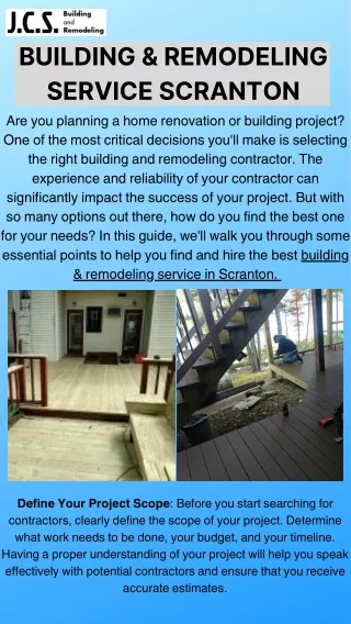 Your Trusted Choice for Scranton Home Renovations by JCS Building