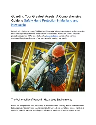 Guarding Your Greatest Assets_ A Comprehensive Guide to Safety Hand Protection in Maitland and Newcastle