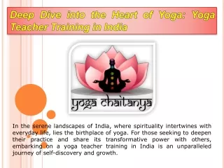 Yoga teacher training india