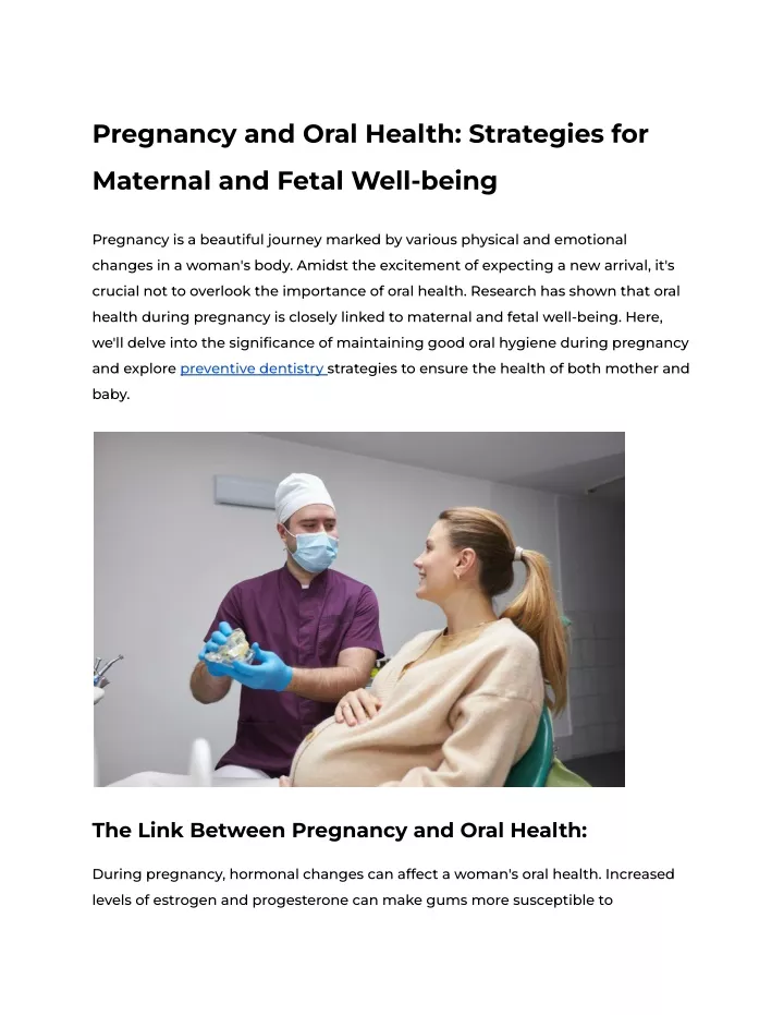 pregnancy and oral health strategies for