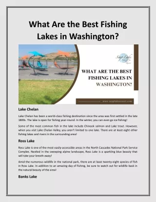 What Are the Best Fishing Lakes in Washington