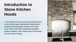 Benefits of Incorporating a Stone Kitchen Hood