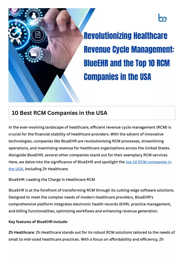 10 best rcm companies in the usa