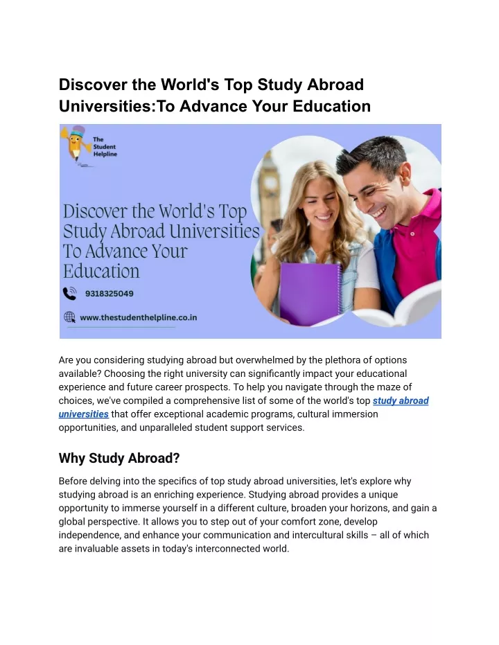 discover the world s top study abroad