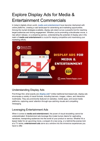 Explore Display Ads for Media & Entertainment Commercials