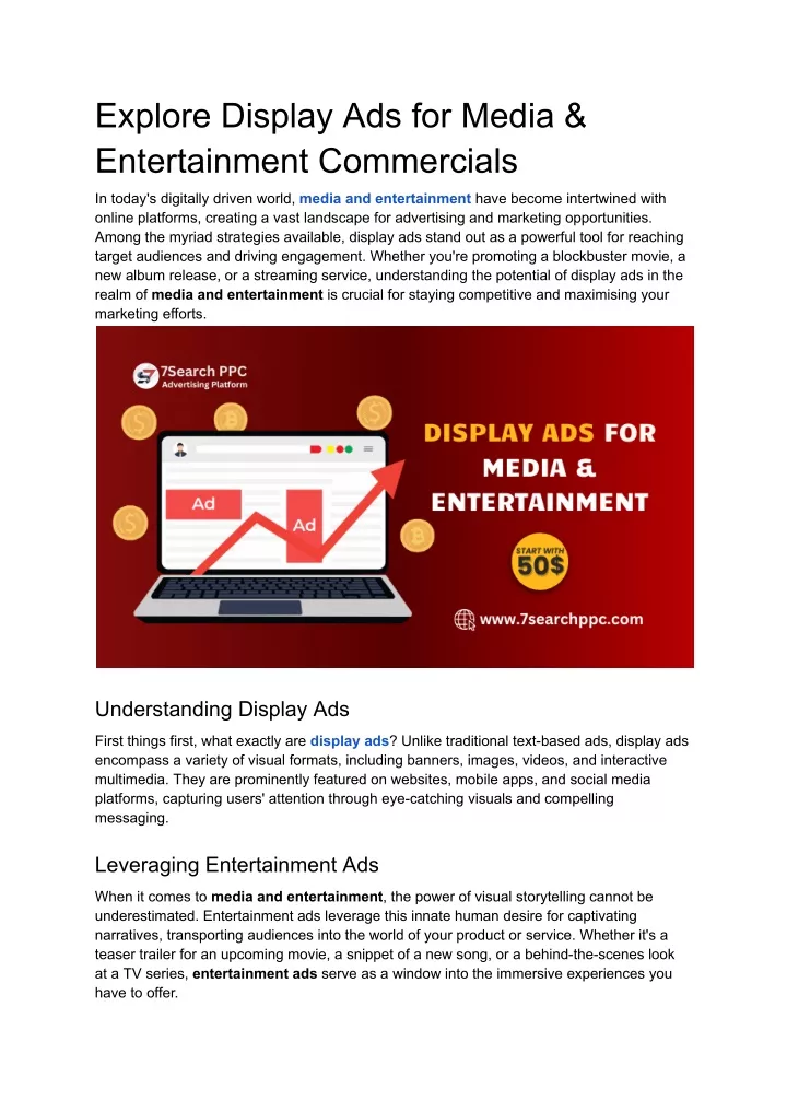 explore display ads for media entertainment