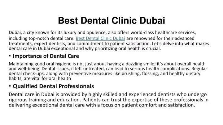 best dental clinic dubai