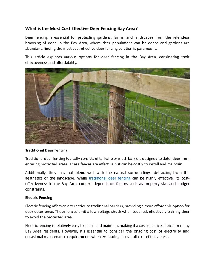 what is the most cost effective deer fencing