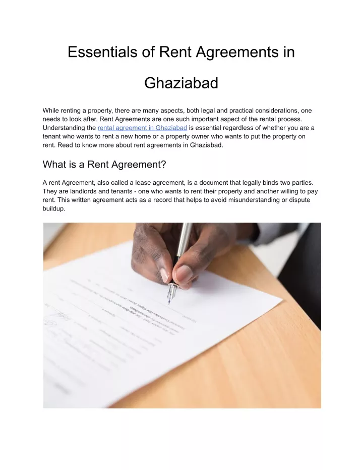 essentials of rent agreements in