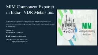 MIM Component Exporter in India, Best MIM Component Exporter in India