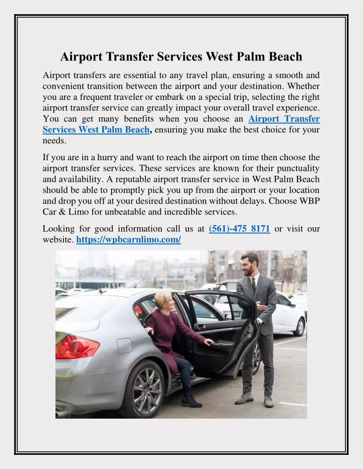 airport transfer services west palm beach