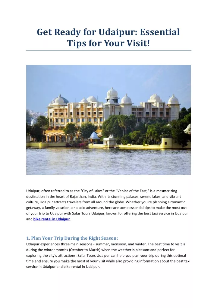 get ready for udaipur essential tips for your