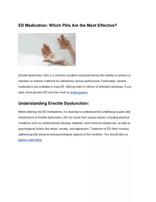 ED Medication: Which Pills Are the Most Effective?