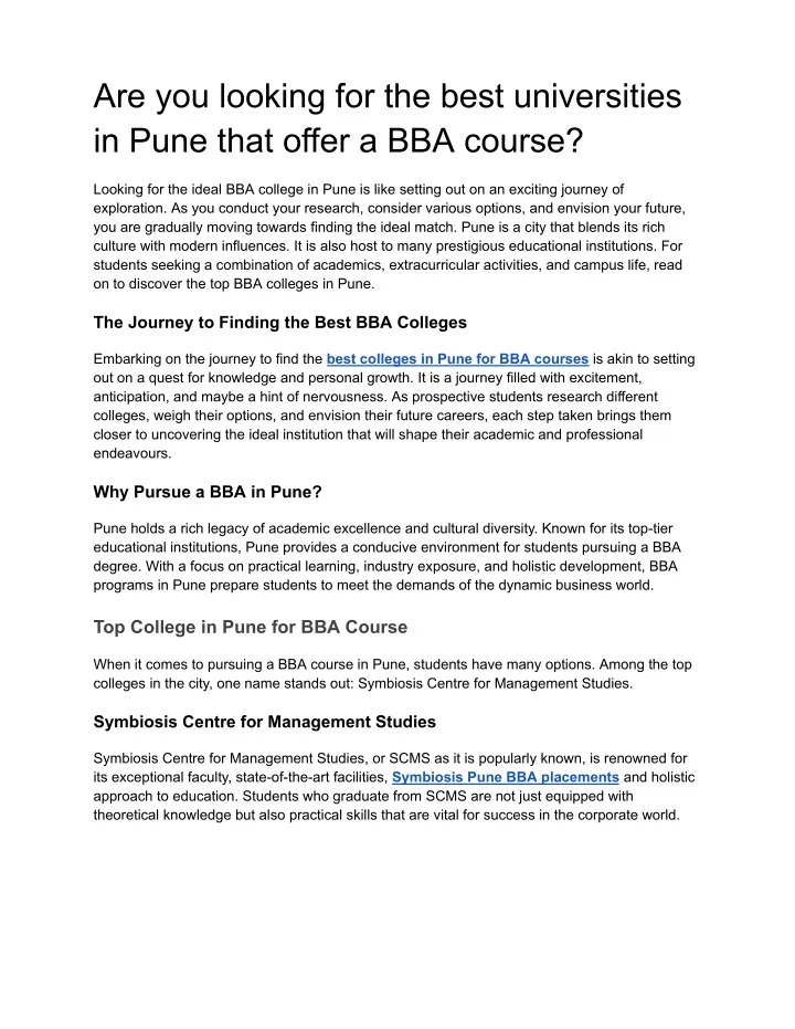 are you looking for the best universities in pune