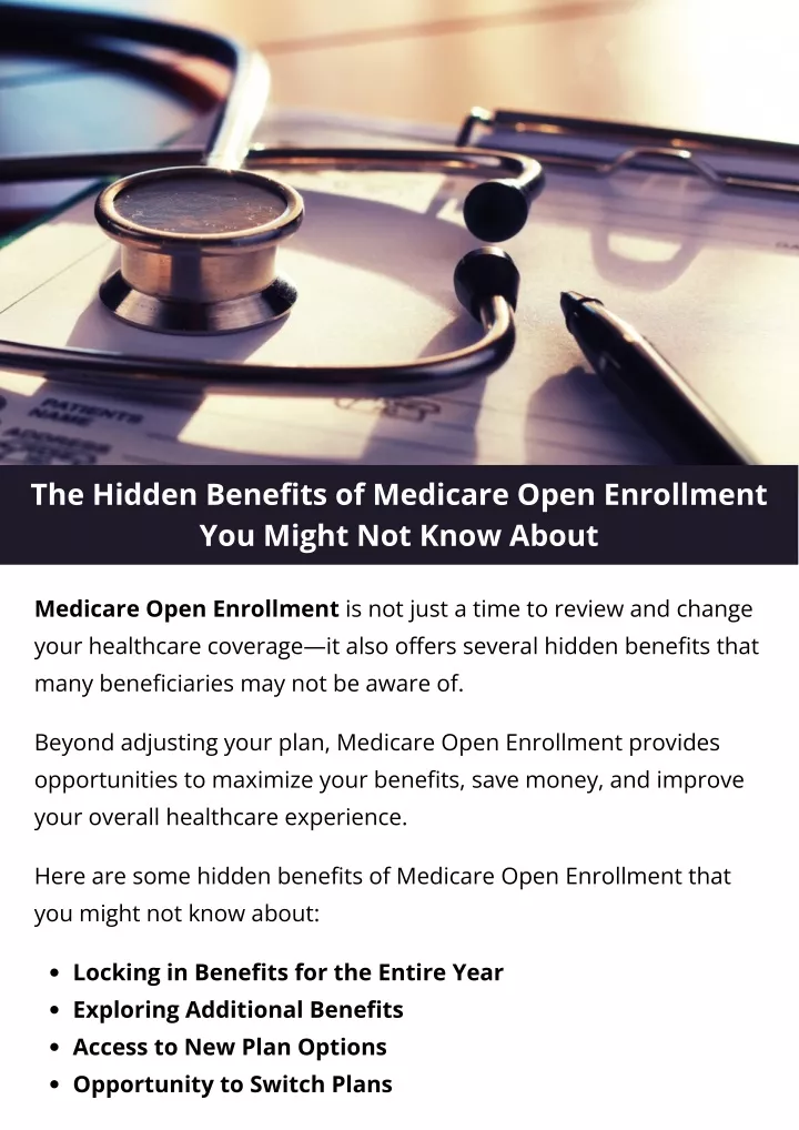 the hidden benefits of medicare open enrollment