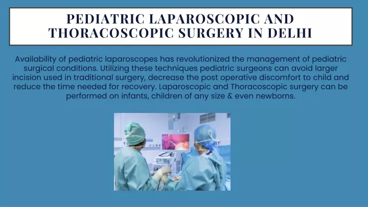 pediatric laparoscopic and thoracoscopic surgery in delhi
