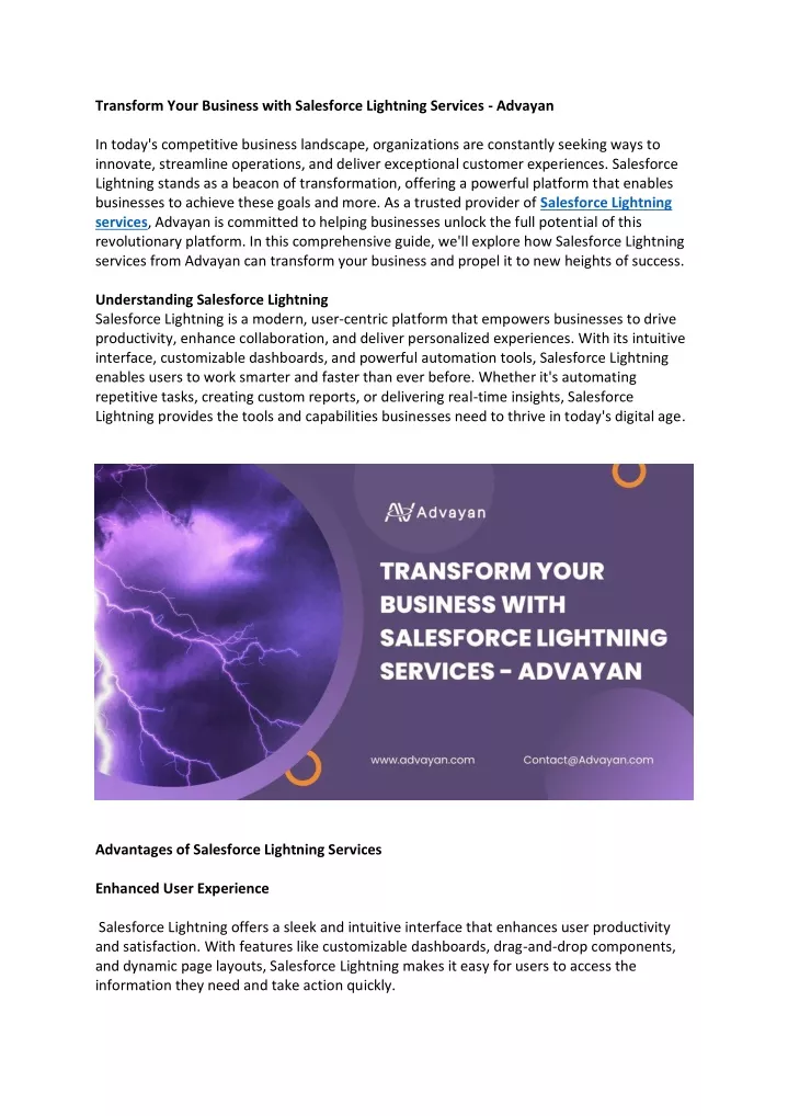 transform your business with salesforce lightning