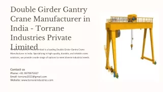 Double Girder Gantry Crane Manufacturer in India, Best Double Girder Gantry Cran