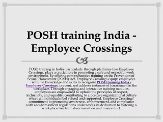 POSH training India - Employee Crossings