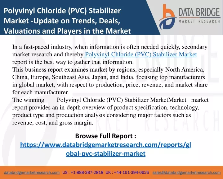 polyvinyl chloride pvc stabilizer market update