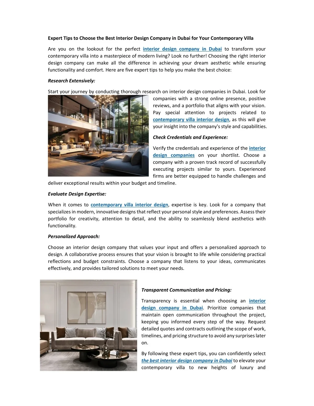 PPT - Tips to Choose the Best Interior Design Company in Dubai for Your ...