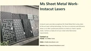 Ms Sheet Metal Work, Best Ms Sheet Metal Work