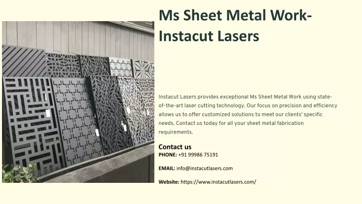 ms sheet metal work instacut lasers